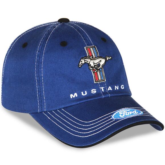 Ford Mustang Men's Official Licensed Embroidered Mustang Logo Hat Cap - Blue - Picture 3 of 7